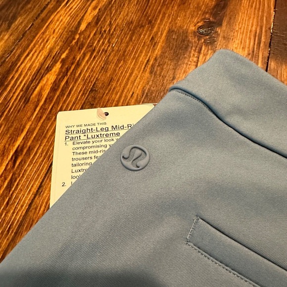 Lululemon Straight Mid Rise Pant Luxtreme Utility Blue Size Medium - Picture 9 of 10